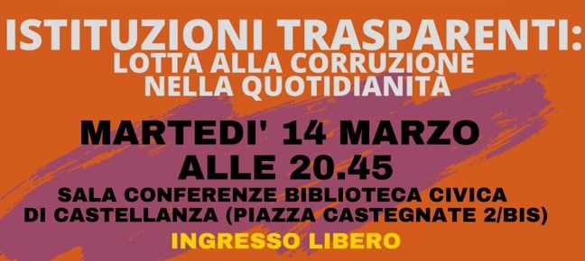 “Istituzioni trasparenti: lotta alla corruzione nella quotidianità”: un incontro per riflettere sulle mafie