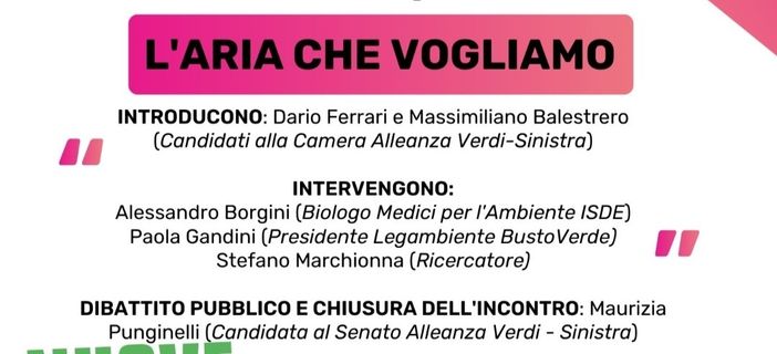 Alleanza Verdi Sinistra riflette sulla qualità dell’aria a Busto