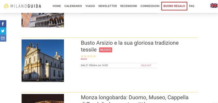 La pagina di "milanoguida.com" con il soldout della gita fuori porta a Busto Arsizio La pagina di "milanoguida.com" con il soldout della gita fuori porta a Busto Arsizio
