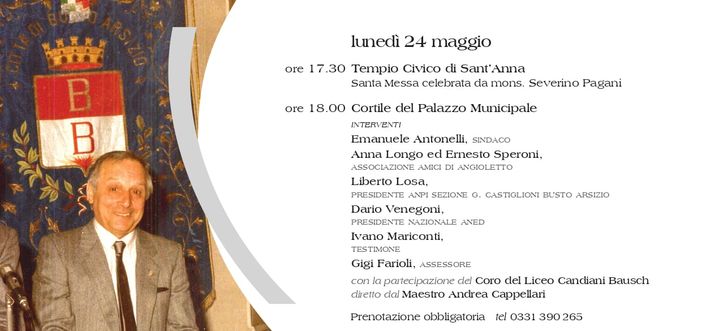 Angioletto Castiglioni e l'invito del Comune di Busto