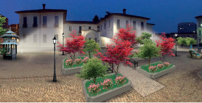 Piazza Vittorio Emanuele: Busto al Centro la immagina così