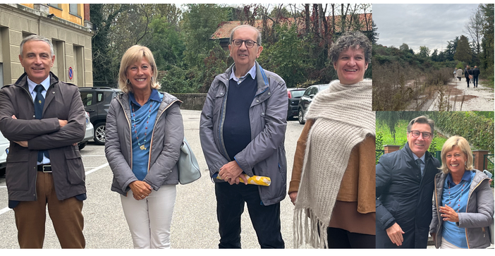 Da sinistra Comerio, Cerini, Caldiroli e Borroni. L'area acquisita, nell'altra foto Grassi e Cerini