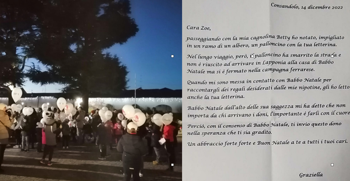Nel cielo una favola di Natale. Che percorre 300 chilometri
