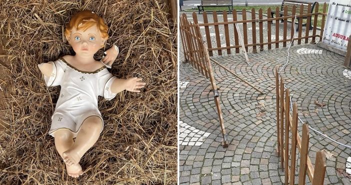 Vandali in azione nel presepe appena rinnovato a Castegnate: spaccano il braccio di Gesù Bambino