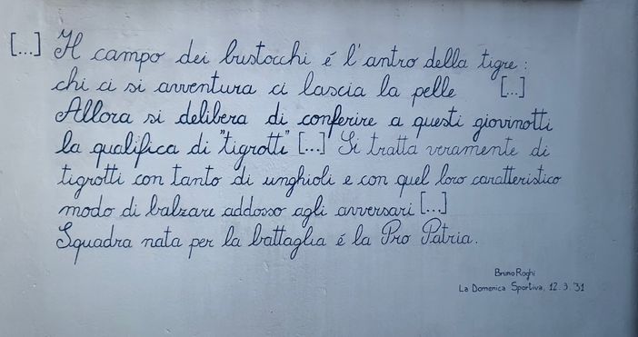 La scritta sul Pro Patria Museum