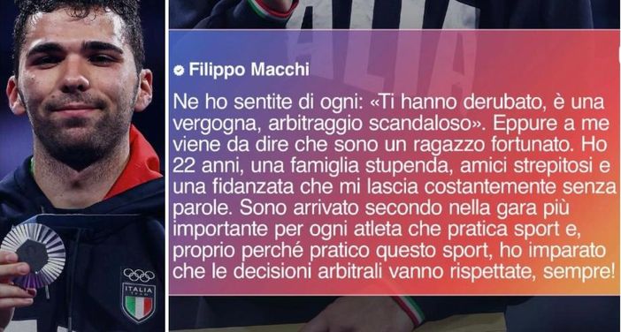 FLAVIOLIMPICO - Filippo Macchi e la gemma di quelle parole che meritano l'oro negato in pedana FLAVIOLIMPICO - Filippo Macchi e la gemma di quelle parole che meritano l'oro negato in pedana