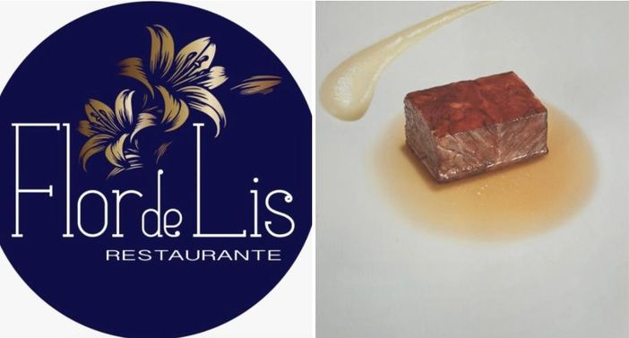Il logo del ristorante Flor de Lis e uno dei piatti che verranno proposti Il logo del ristorante Flor de Lis e uno dei piatti che verranno proposti