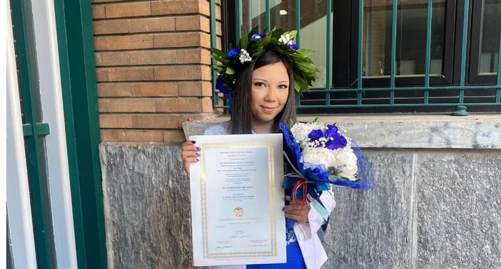 Michela Scandroglio e il suo diploma di laurea