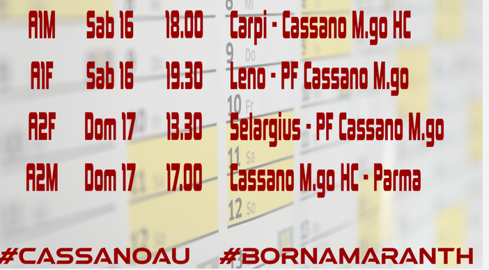 Pallamano Cassano, sabato di trasferte e prove di fiducia