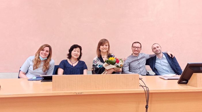 Team del progetto Agevola, da sinistra: Giulia Rovelli, Kim Grego, Alessandra Vicentini, Daniel Russo e Daniele Grechi Team del progetto Agevola, da sinistra: Giulia Rovelli, Kim Grego, Alessandra Vicentini, Daniel Russo e Daniele Grechi