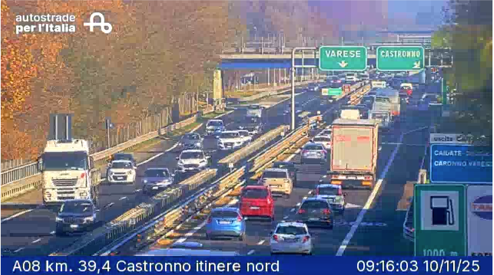 Le immagini della webcam di Autostrade per l'Italia