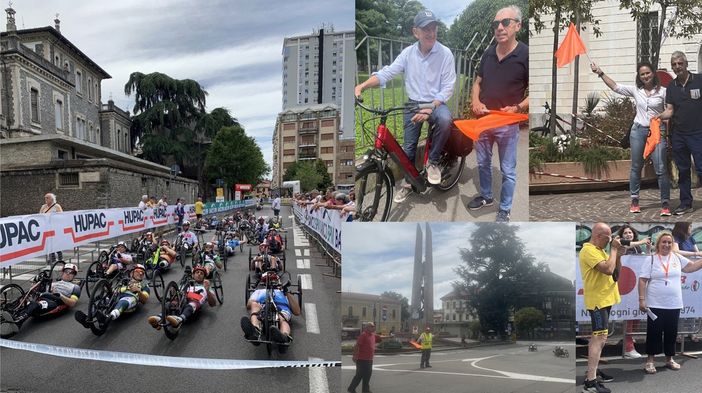 VIDEO E FOTO. Handbike, i campioni danno spettacolo. Il sindaco: «Busto è con voi»