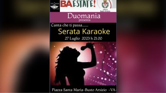 BA Estate: in piazza Santa Maria l'appuntamento con “Canta che ti passa!” BA Estate: in piazza Santa Maria l'appuntamento con “Canta che ti passa!”