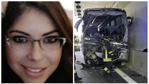Domenica Russo e l'autobus dopo l'incidente dove la maestra di Sesto Calende ha perso la vita