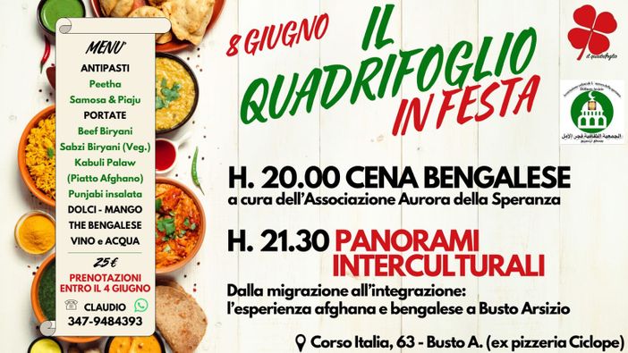 Il Quadrifoglio festeggia con una serata interculturale Il Quadrifoglio festeggia con una serata interculturale