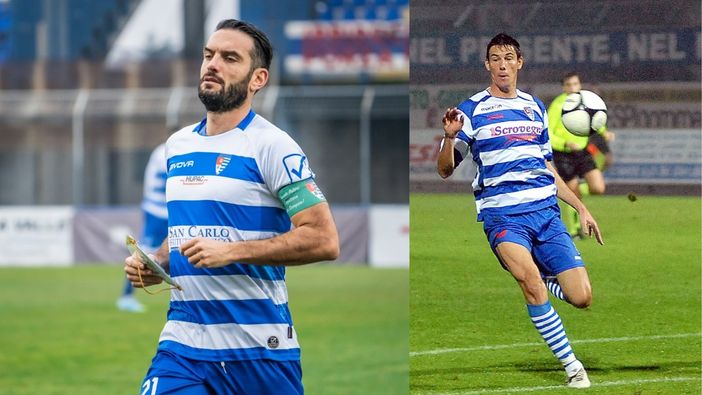 A sinistra Riccardo Colombo, il capitano della Pro Patria, protagonista a Stadio Aperto. È la sera dei capitani: sarà con noi anche l'ex tigrotto Matteo Serafini