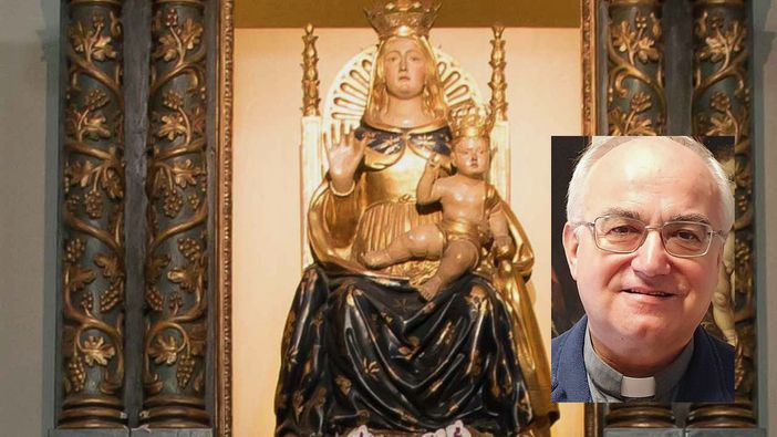 La Madonna nell'Aiuto e nel riquadro monsignor Pagani