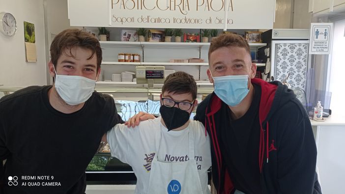 Daniele De Grandis con i tigrotti Pizzul e Saporetti
