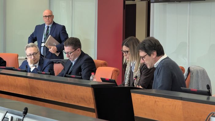 Giuseppe Licata (Forza Italia) durante l'audizione in Commissione della società Pedemontana