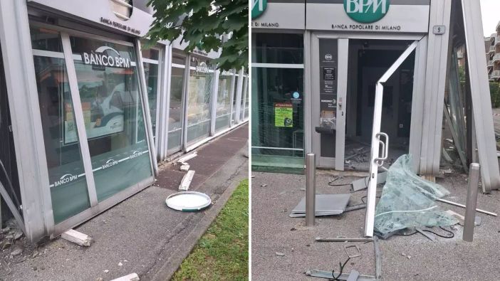 Assalto alla filiale della Bpm di Arese (foto tratta da IlSaronno.it)