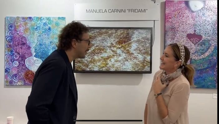 Manuela Carnini con il critico Sandro Serradifalco