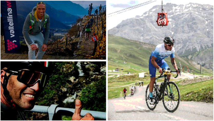 Stefano Galante, 52 anni il 14 agosto, spinge sulle salite dell'amata Valtellina