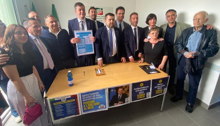 Il coordinamento provinciale di Forza Italia durante la presentazione di sabato scorso