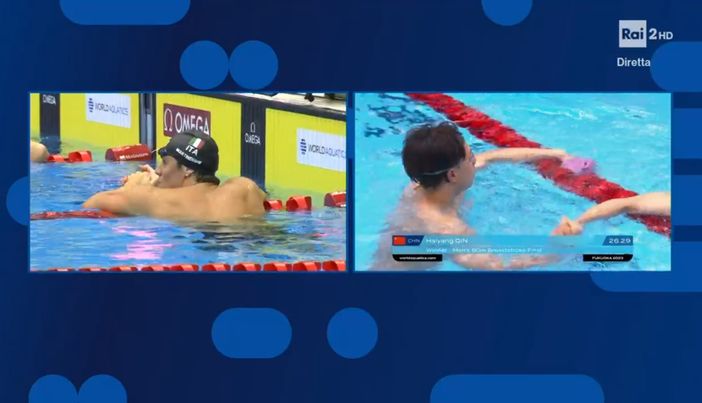 Nicolò subito dopo la conclusione dei 50 rana Nicolò subito dopo la conclusione dei 50 rana