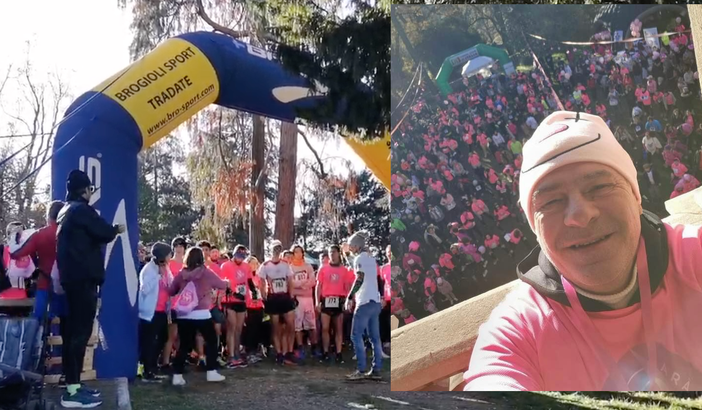 La folla alla partenza e il sindaco Puricelli