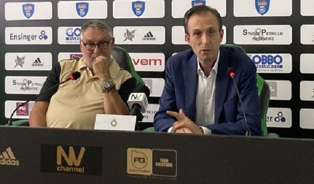 Il diesse Salvatore Asmini e il presidente della Castellanzese, Alberto Affetti