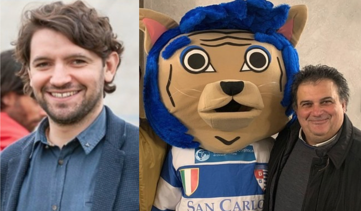 Nicolò Ramella ed Emanuele Gambertoglio con la mascotte