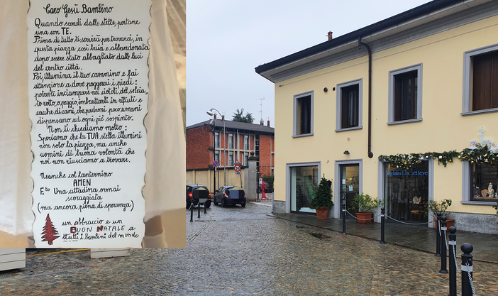 La letterina di Sara Pinto. Sotto, le foto della piazza e Anna Nedalini La letterina di Sara Pinto. Sotto, le foto della piazza e Anna Nedalini