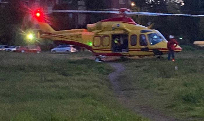 L'elisoccorso che trasportava il piccolo L'elisoccorso che trasportava il piccolo
