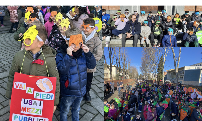 FOTO. È Carnevale, ma i ragazzi dell'istituto Galilei fanno sul serio. Una lezione green per gli adulti