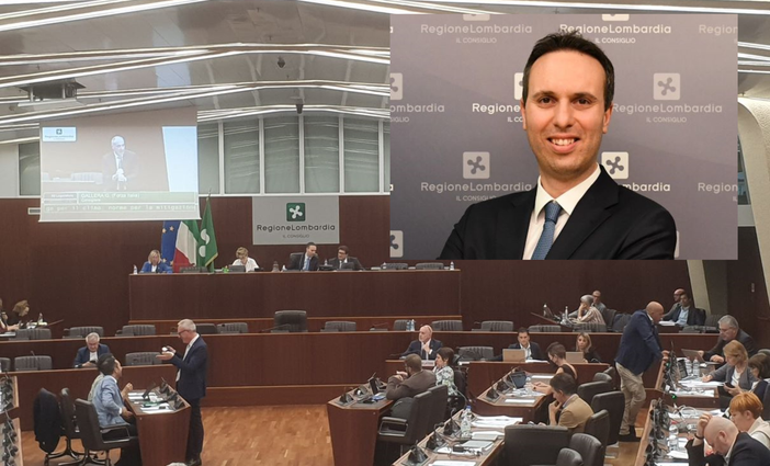 L'aula del Consiglio regionale e, nel riquadro, Giacomo Cosentino