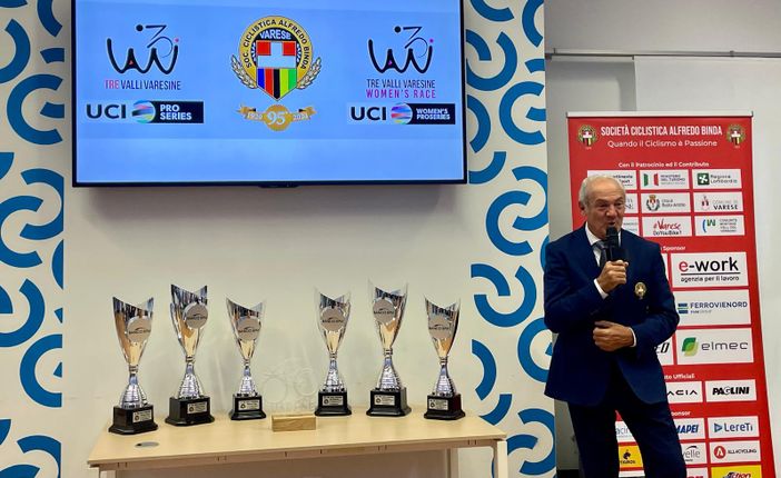 Renzo Oldani, presidente della Società Ciclistica Alfredo Binda, alla presentazione di stamattina Renzo Oldani, presidente della Società Ciclistica Alfredo Binda, alla presentazione di stamattina