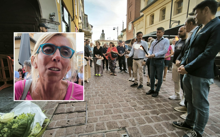La fiaccolata e Laura Puricelli, cugina di Davide La fiaccolata e Laura Puricelli, cugina di Davide