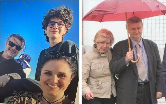 A sinistra Roberto con la moglie Bruna e il figlio Simone. A lato papà Giovanni con l'indimenticata signora Luciana nella foto pubblicata dal Bustocco.it