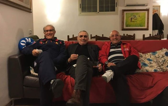 Gigi Riva tra Beppe Tomasini e Sandro Camba