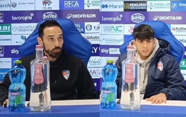 Bolzoni e Desogus nel post partita di Brescia-Pro Patria 3-2