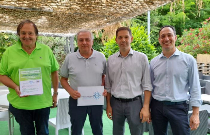 Da sinistra, Gigi Farioli, Franco Binaghi, Rocco Dabraio, Giuseppe Cusano (in lista con "Progetto Cassano 2032 e relatore dell'incontro sulle comunità energetiche)