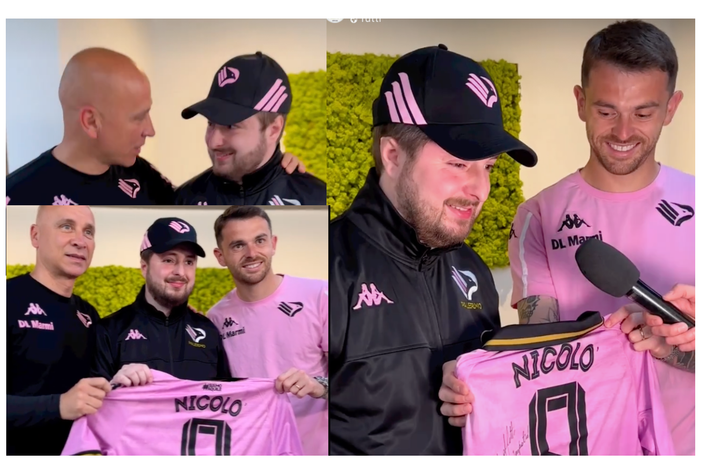 FOTO E VIDEO. Il sogno di Nicolò che diventa realtà: dal Palermo la maglia con dedica