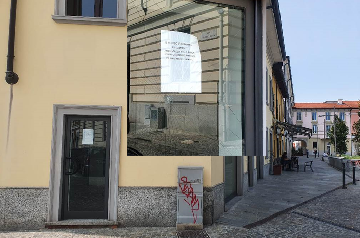Busto, piazza Vittorio Emanuele non decolla. Sulle vetrine “l’avviso” ai vandali