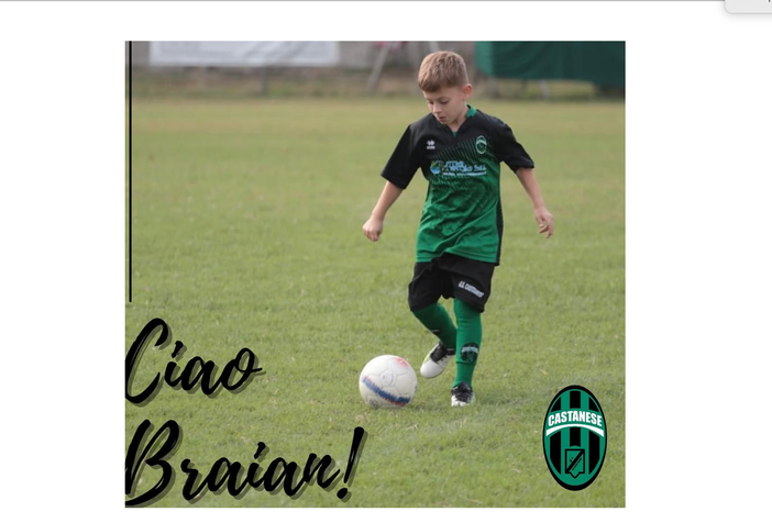 L'addio a Braian da parte della Castanese
