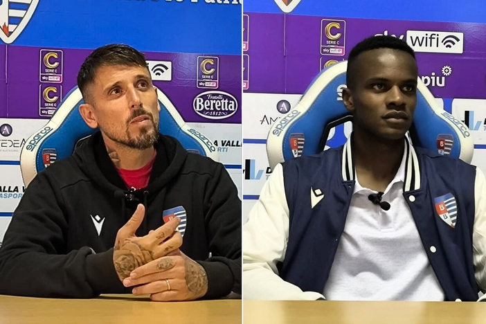 Leandro Greco e King Udoh dopo la partita con il Trento