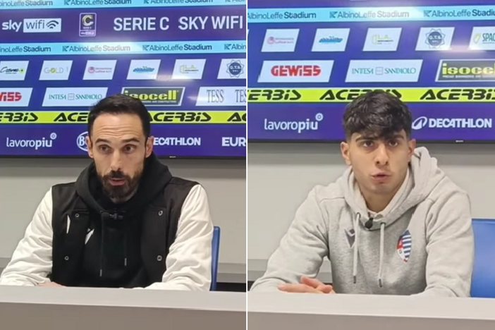 Bolzoni e Desogus dopo il pareggio con l'Albinoleffe