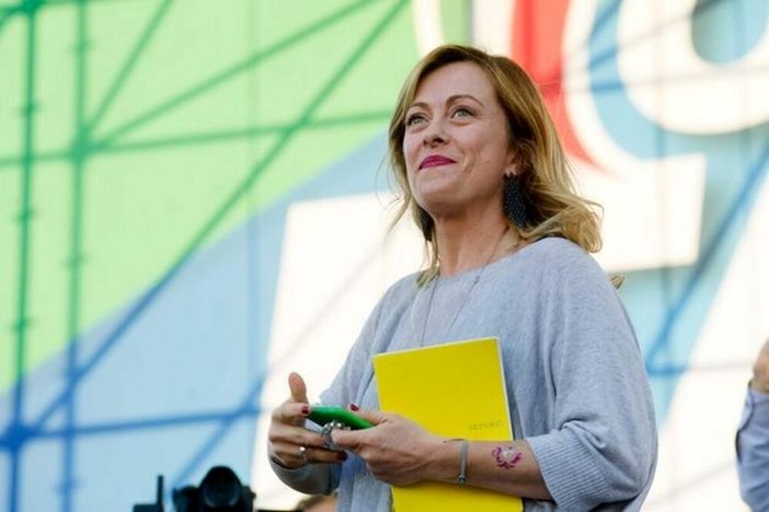 Giorgia Meloni a Busto