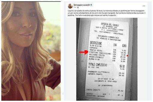 Anche in Liguria il piattino si paga a parte: il caso svelato da Selvaggia Lucarelli