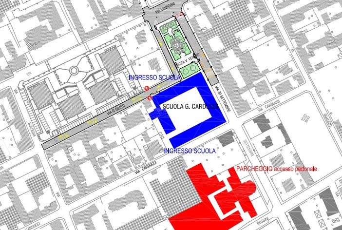 Al via i lavori per la creazione di una zona scolastica in piazza Vittorio Veneto Al via i lavori per la creazione di una zona scolastica in piazza Vittorio Veneto