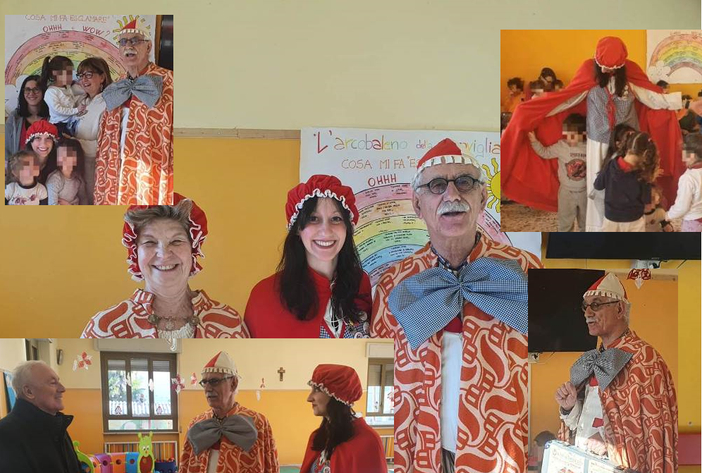 Le maschere del Carnevale bustocco incontrano i bambini di Borsano. La tradizione si rinnova Le maschere del Carnevale bustocco incontrano i bambini di Borsano. La tradizione si rinnova